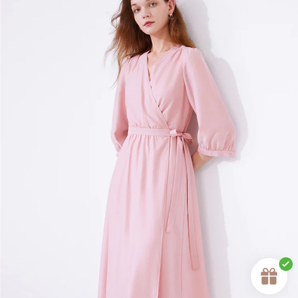 Goelia pink wrap dress